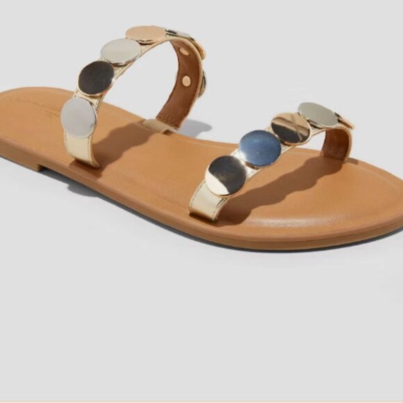 Women's Two Band Flat Sandals SIZE 7 - Picture 4 of 4